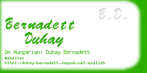 bernadett duhay business card